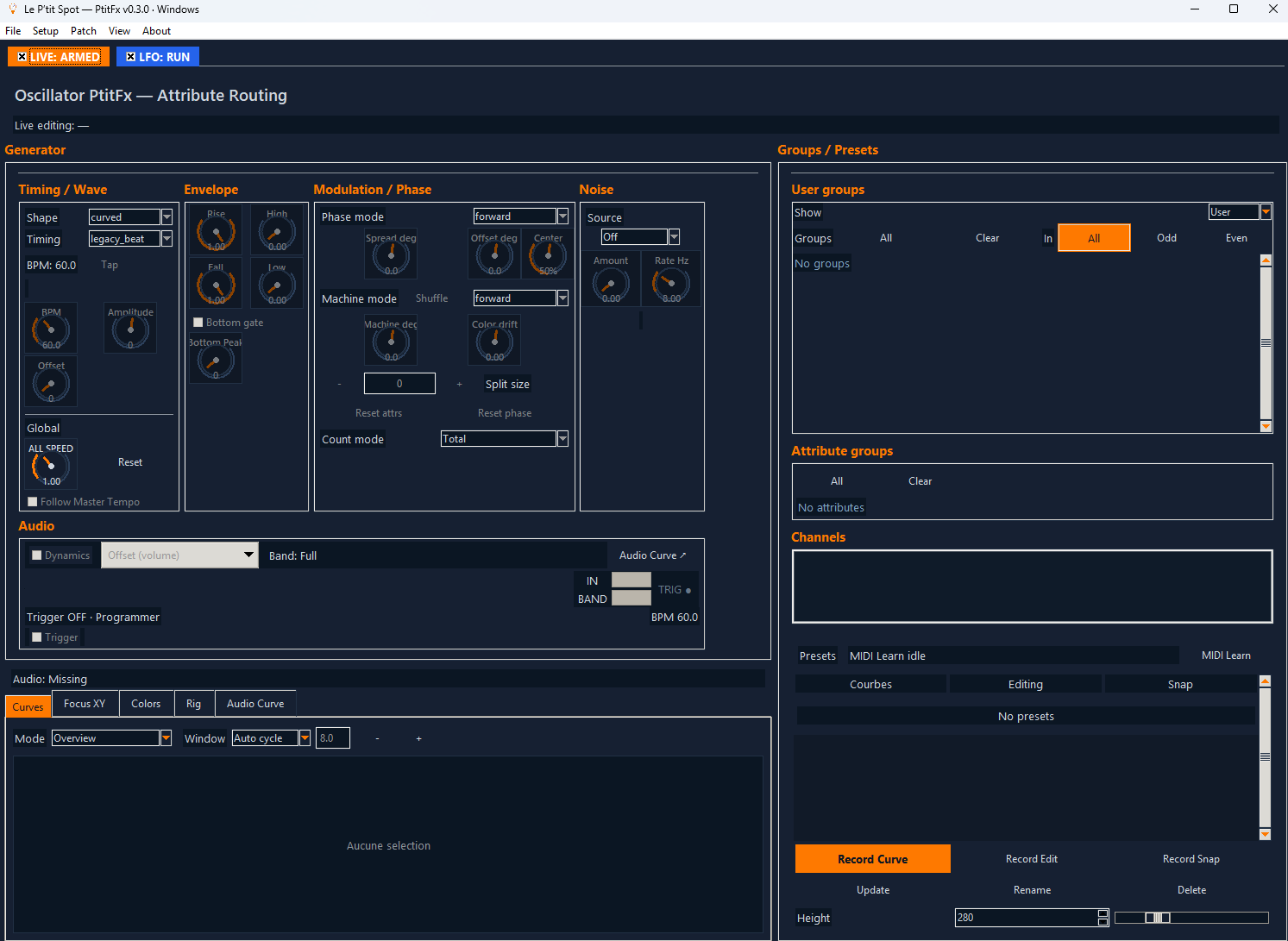 PtitFx main interface